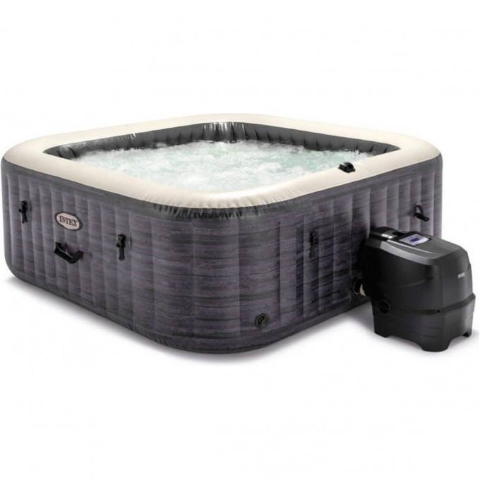 СПА-бассейн INTEX "GREYSTONE DELUXE" 196х71см 1098л квадратный аэромассаж